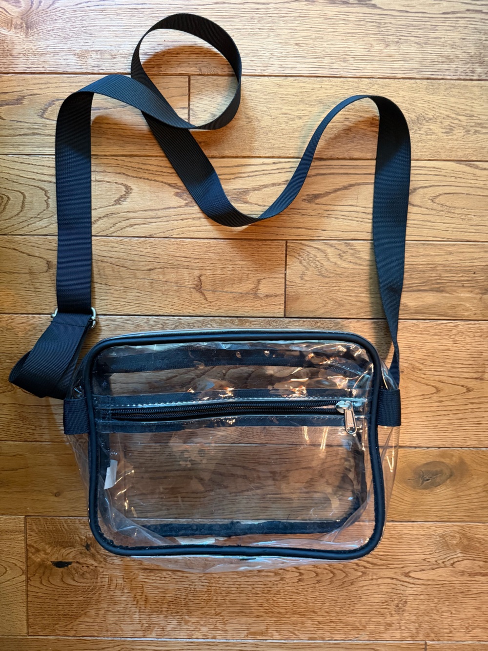 Clear Crossbody Shoulder Bag - Black Trim